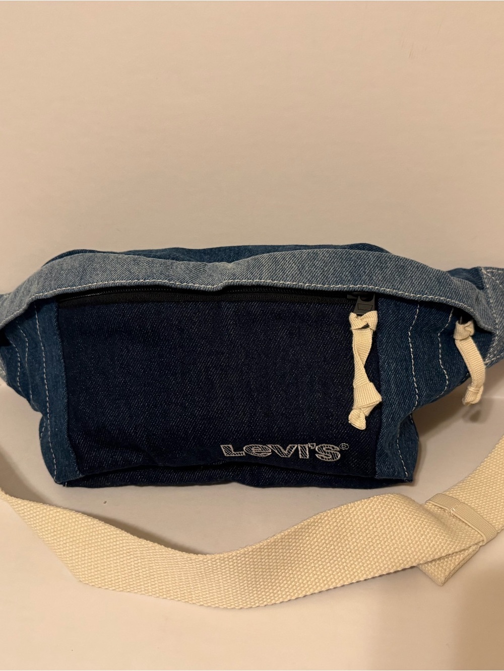 Levi's Two-Tone Denim Belt Bag with Cream Strap